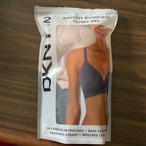 DKNY Other - NIP-2 Pack DKNY Wireless Microfiber Plunge Bra, (1-Sand,1-Ink), Size L(36-38)